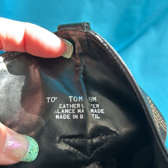 Black size 8 cowboy boots , round toe, tan stitching - Picture 6 of 6